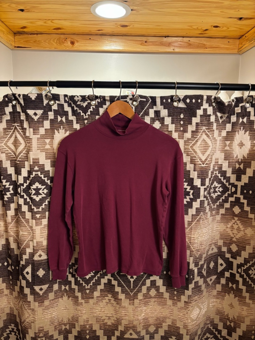 Women’s J Crew Long Sleeve Mock Neck, Burgundy, Size Small , 100% Cotton